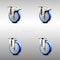 Service Caster 5 Inch 316SS Blue Polyurethane Wheel Swivel Top Plate Caster Lock Brakes, 2PK SCC-SS316TTL20S514-PPUB-BLUE-2-S-2 - alternate 1